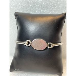 Vintage Monogram BCG Sterling Silver Nautical Rope Latch Bangle Bracelet 7” insi